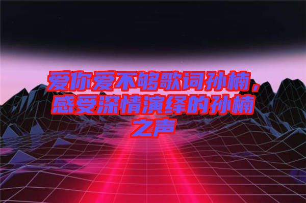 愛(ài)你愛(ài)不夠歌詞孫楠，感受深情演繹的孫楠之聲