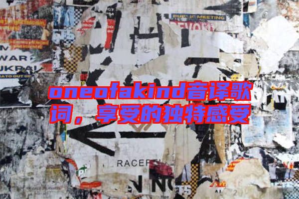 oneofakind音譯歌詞，享受的獨特感受
