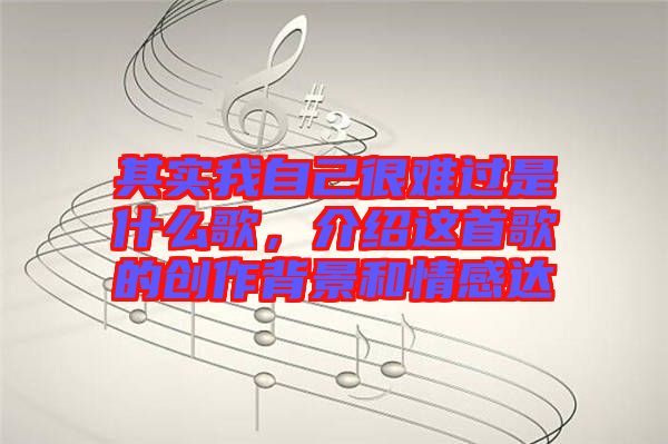 其實(shí)我自己很難過(guò)是什么歌，介紹這首歌的創(chuàng)作背景和情感達(dá)