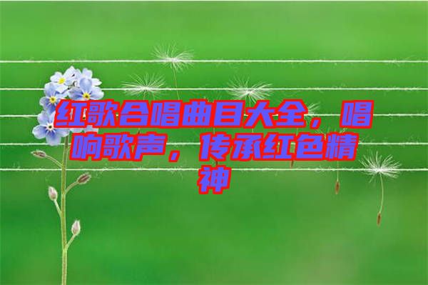 紅歌合唱曲目大全，唱響歌聲，傳承紅色精神