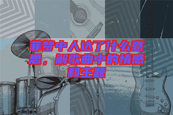 菲夢中人達了什么意思，解歌曲中的情感和主題