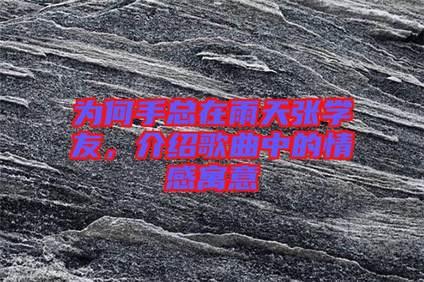 為何手總在雨天張學友，介紹歌曲中的情感寓意