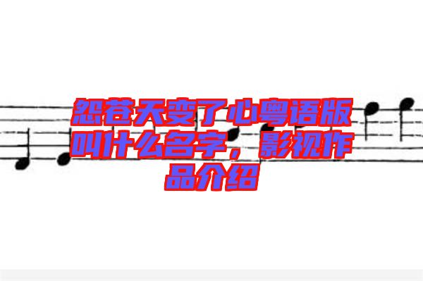 怨蒼天變了心粵語(yǔ)版叫什么名字，影視作品介紹