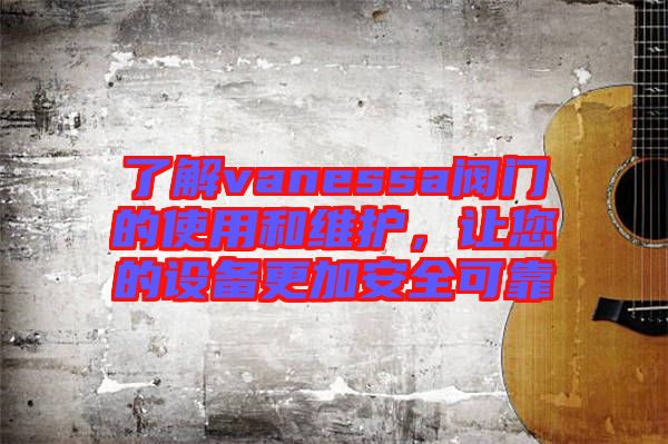 了解vanessa閥門的使用和維護(hù)，讓您的設(shè)備更加安全可靠