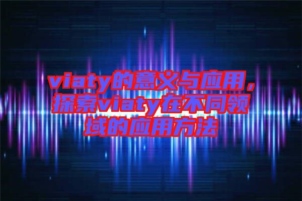 viaty的意義與應(yīng)用，探索viaty在不同領(lǐng)域的應(yīng)用方法