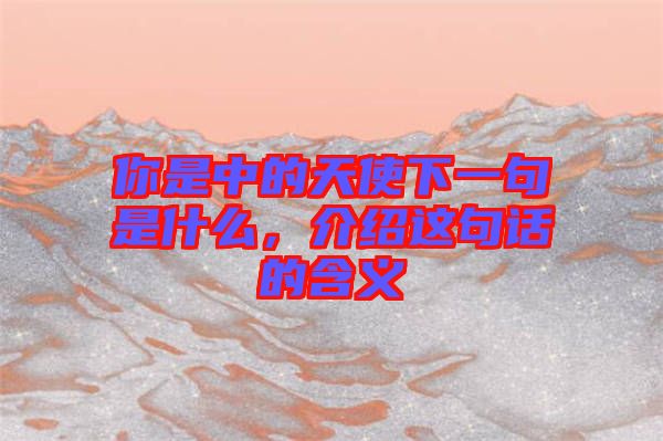 你是中的天使下一句是什么，介紹這句話的含義