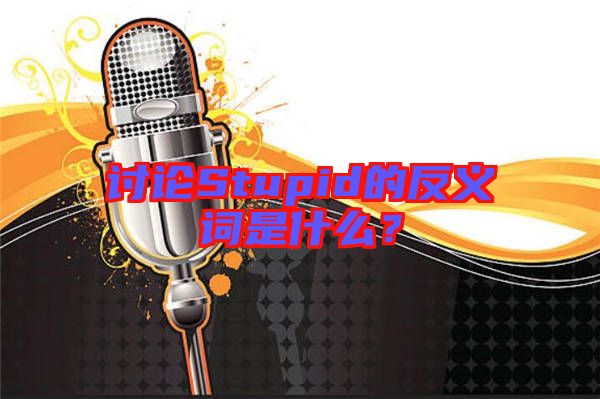 討論Stupid的反義詞是什么？