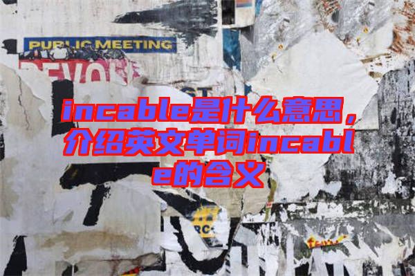 incable是什么意思，介紹英文單詞incable的含義