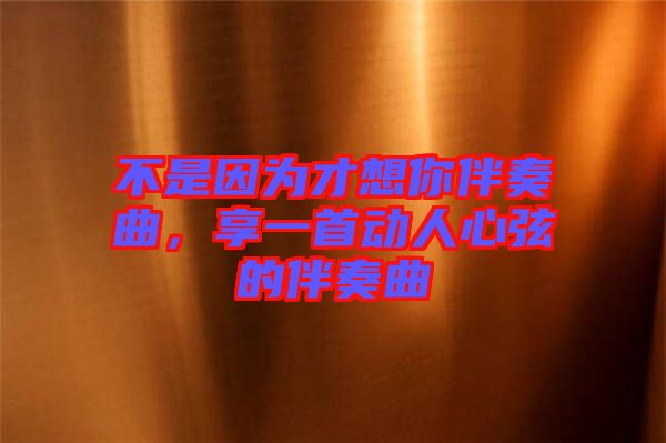 不是因?yàn)椴畔肽惆樽嗲?，享一首?dòng)人心弦的伴奏曲