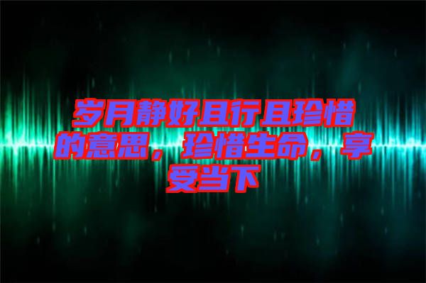 歲月靜好且行且珍惜的意思，珍惜生命，享受當下
