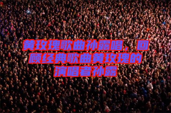 黃玫瑰歌曲孫露唱，回顧經(jīng)典歌曲黃玫瑰的演唱者孫露