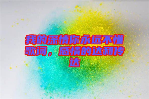 我的深情你永遠不懂歌詞，感情的達和傳達