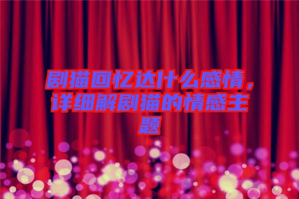 劇貓回憶達(dá)什么感情，詳細(xì)解劇貓的情感主題