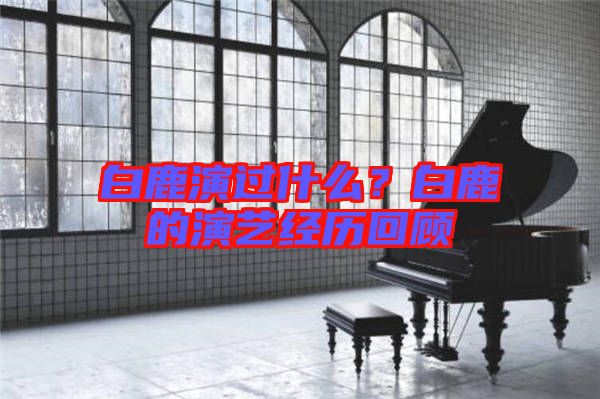 白鹿演過什么？白鹿的演藝經(jīng)歷回顧