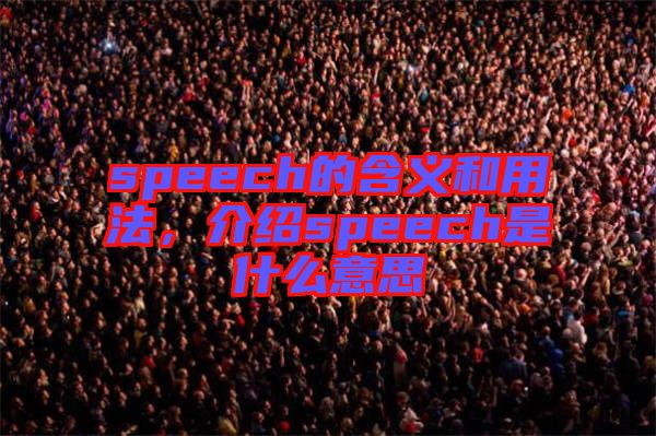 speech的含義和用法，介紹speech是什么意思