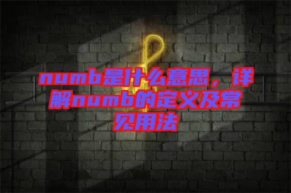 numb是什么意思，詳解numb的定義及常見用法