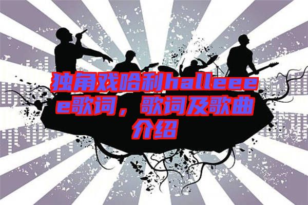 獨(dú)角戲哈利halleeee歌詞，歌詞及歌曲介紹