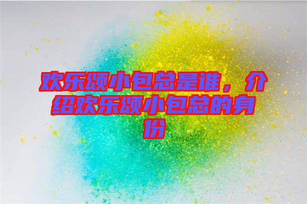 歡樂頌小包總是誰，介紹歡樂頌小包總的身份