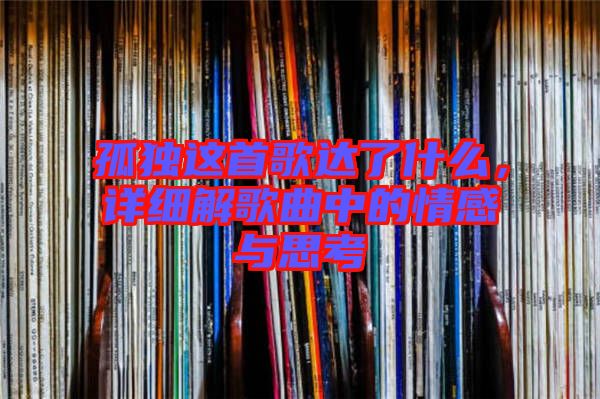 孤獨這首歌達了什么，詳細解歌曲中的情感與思考