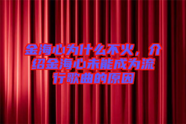 金海心為什么不火，介紹金海心未能成為流行歌曲的原因