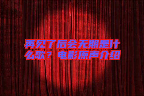 再見(jiàn)了后會(huì)無(wú)期是什么歌？電影原聲介紹