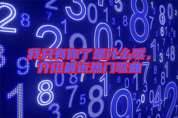 我只有你了是什么歌，介紹最近熱門歌曲