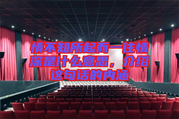 情不知所起而一往情深是什么意思，介紹這句話的內涵
