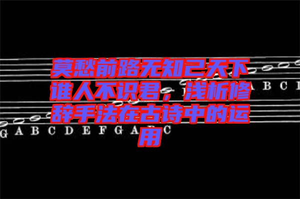 莫愁前路無知己天下誰人不識(shí)君，淺析修辭手法在古詩中的運(yùn)用