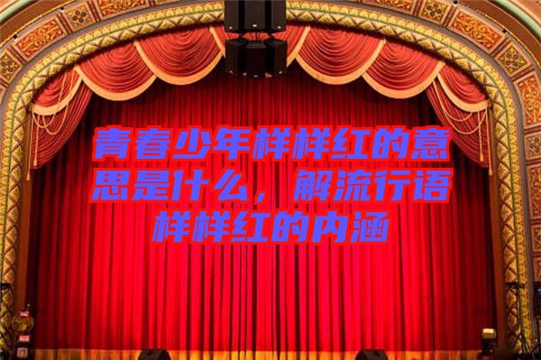 青春少年樣樣紅的意思是什么，解流行語樣樣紅的內(nèi)涵