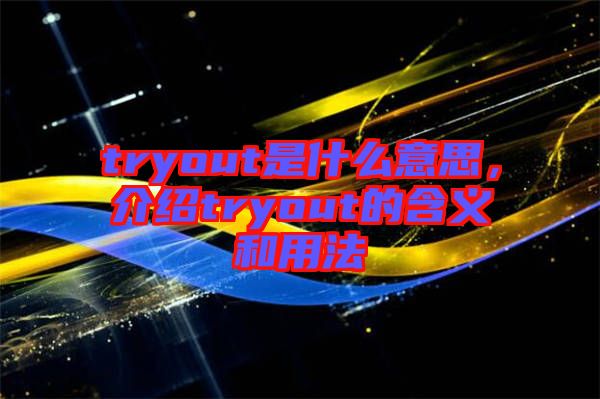 tryout是什么意思，介紹tryout的含義和用法
