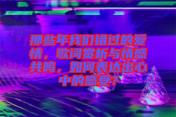 那些年我們錯(cuò)過的愛情，歌詞賞析與情感共鳴，如何表達(dá)出心中的感受？