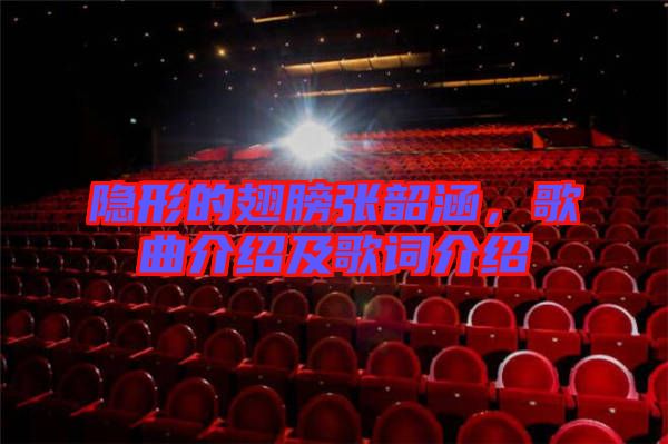 隱形的翅膀張韶涵，歌曲介紹及歌詞介紹