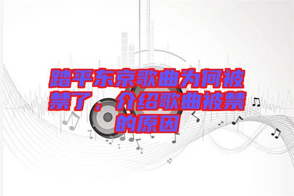 踏平東京歌曲為何被禁了，介紹歌曲被禁的原因