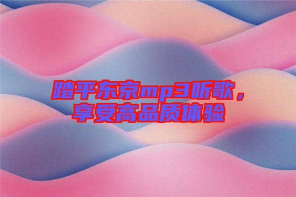 踏平東京mp3聽歌，享受高品質(zhì)體驗