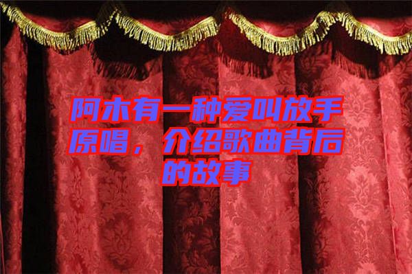 阿木有一種愛叫放手原唱，介紹歌曲背后的故事