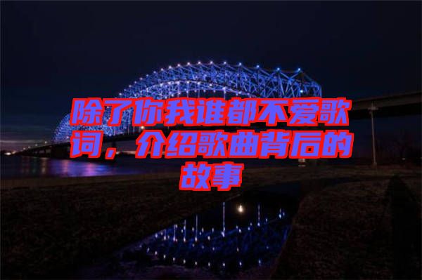 除了你我誰(shuí)都不愛(ài)歌詞，介紹歌曲背后的故事