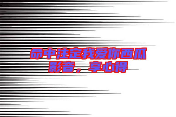 命中注定我愛你西瓜影音，享心得