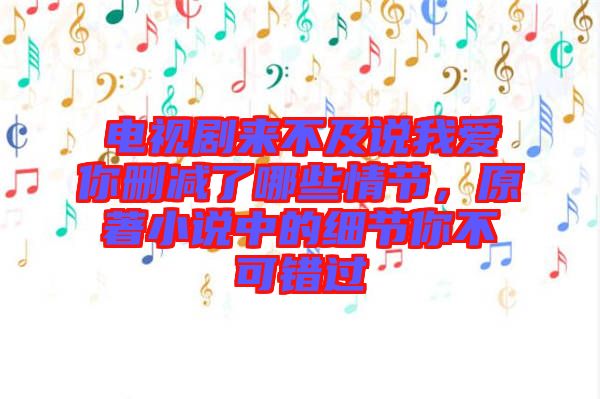 電視劇來不及說我愛你刪減了哪些情節(jié)，原著小說中的細(xì)節(jié)你不可錯(cuò)過