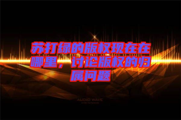 蘇打綠的版權(quán)現(xiàn)在在哪里，討論版權(quán)的歸屬問題