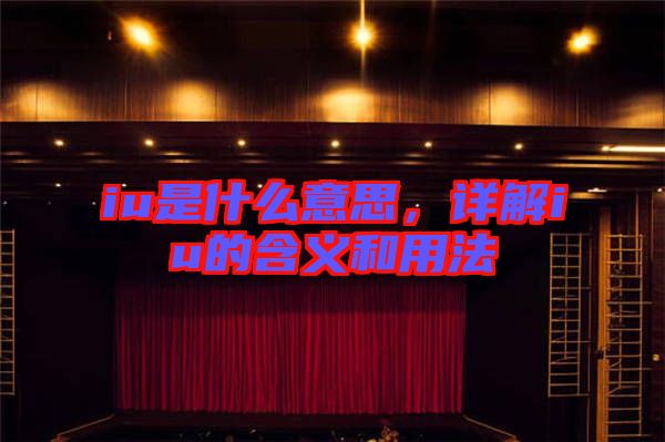 iu是什么意思，詳解iu的含義和用法
