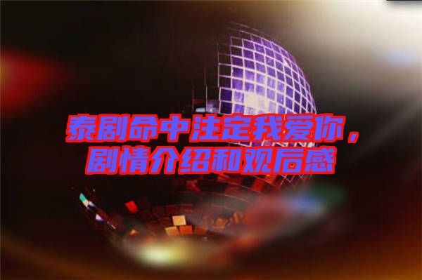 泰劇命中注定我愛你，劇情介紹和觀后感