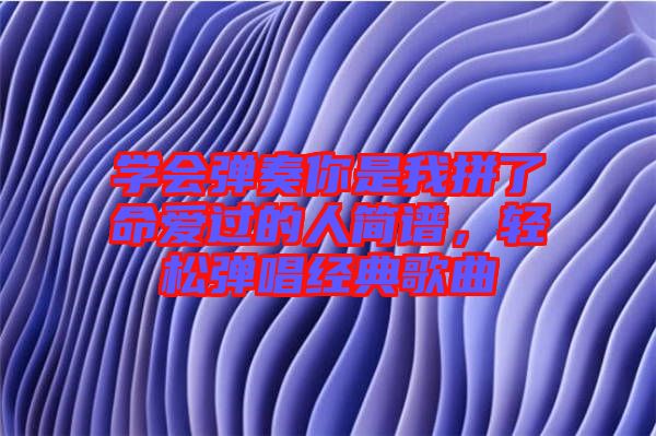 學(xué)會(huì)彈奏你是我拼了命愛過的人簡(jiǎn)譜，輕松彈唱經(jīng)典歌曲