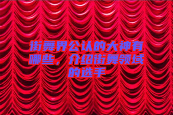 街舞界公認的大神有哪些，介紹街舞領(lǐng)域的選手