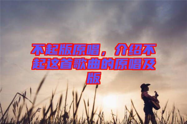 不起版原唱，介紹不起這首歌曲的原唱及版