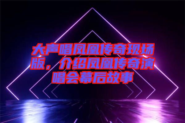 大聲唱鳳凰傳奇現(xiàn)場版，介紹鳳凰傳奇演唱會幕后故事