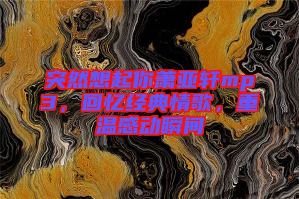 突然想起你蕭亞軒mp3，回憶經(jīng)典情歌，重溫感動(dòng)瞬間