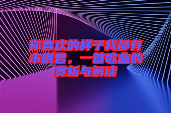 你喜歡的樣子我都有未眠君，一首歌曲的賞析與解讀