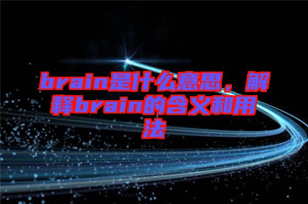 brain是什么意思，解釋brain的含義和用法
