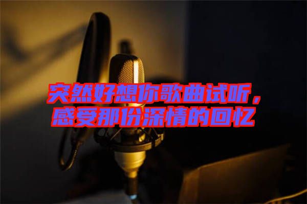 突然好想你歌曲試聽，感受那份深情的回憶