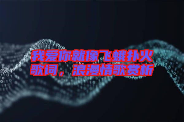我愛你就像飛蛾撲火歌詞，浪漫情歌賞析